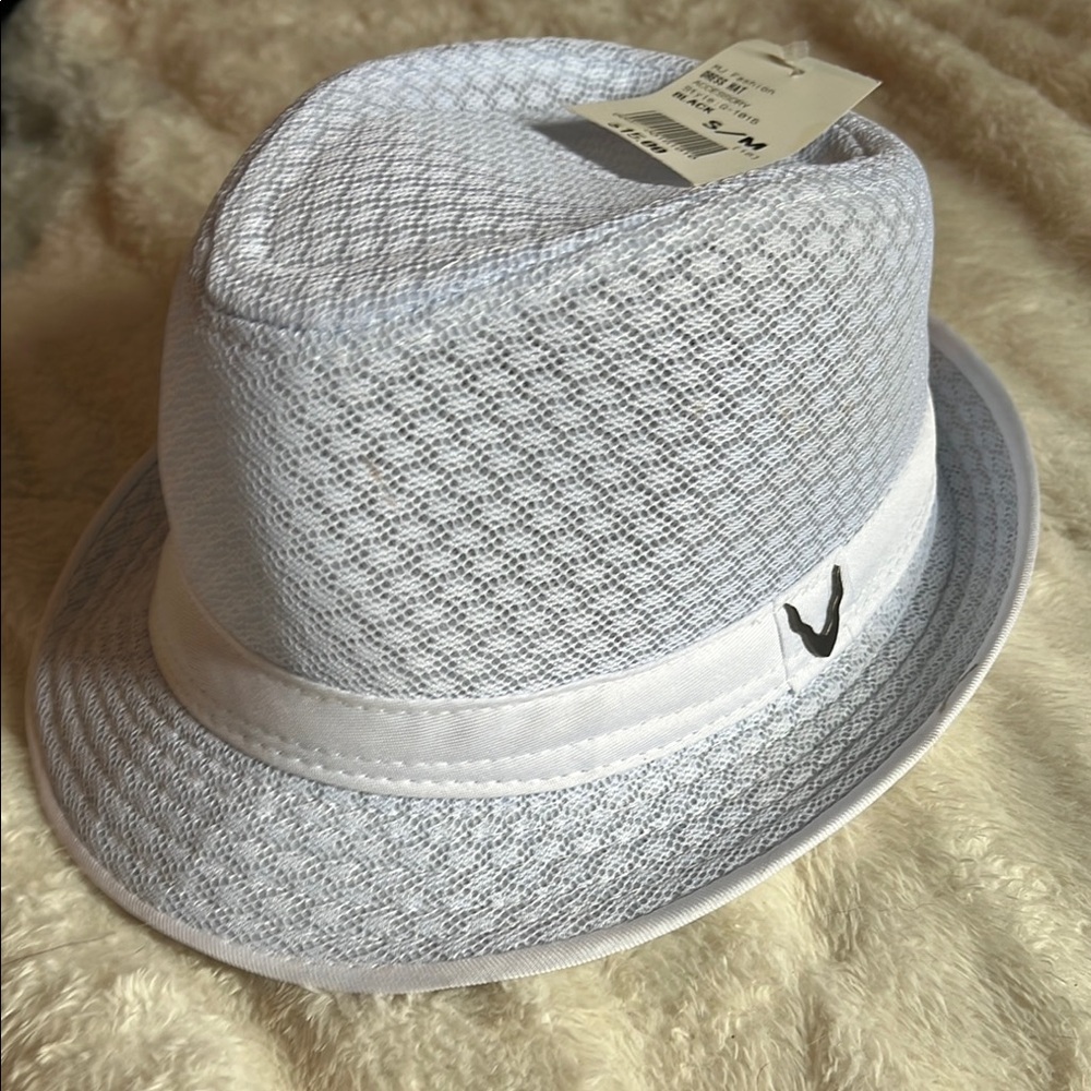 White Mesh Fedora Hat